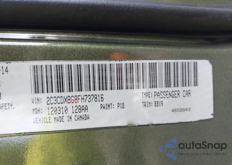 2015 Dodge Charger Se z USA, uszkodzony, nr VIN 2C3CDXBG8FH737816